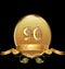 90th golden anniversary birthday seal icon vector