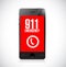 911 emergency call phone icon illustration