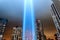 911 Tribute In Light Shining into the Sky