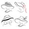 939 lady, Lady`s image in a hat, stylized design