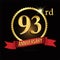 93rd golden anniversary logo with shiny ring red ribbon