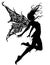 94 series of illustrations with black silhouettes fairies and back
