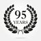 95 years. Anniversary or birthday icon with 95 years and laurel wreath. Vector illuatration