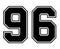 96 Classic Vintage Sport Jersey Number in black number on white background for american football, baseball or basketball