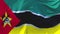 97. Mozambique Flag Waving in Wind Continuous Seamless Loop Background.
