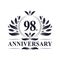 98th Anniversary celebration, luxurious 98 years Anniversary logo design.