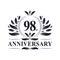 98th Anniversary celebration, luxurious 98 years Anniversary logo design