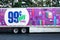 99 Cents Only store delivery truck unloading at receiving dock