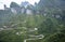 99 curve of Moutain,Beautiful Mountain in China,The winding road of Tianmen mountain national park, Hunan province