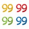 99 stock icon, number 99. flat design. colored icon