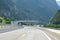 The A23 motorway runs through the Alps