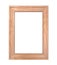 A4 2x3 Vertical Portrait old wooden frame mockup. Realisitc wood sign. Isolated picture frame mock up template on white background