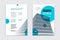 A4 format brochure or flyer for business advertising with front and back pager vector abstract design, modern leaflet or annual