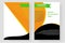 A4 size proportional size Blank Template simple green, yellow, orange and black front back cover with photo placement area