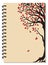 A5 school spiral notebook cover with black tree and red leaves