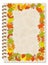 A5 school spiral notebook cover colorful autumn foliage frame