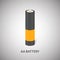 AA Battery vector icon. Isolated cylinder AA battery in cartoon style.