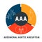 AAA - Abdominal Aortic Aneurysm acronym, medical concept background.