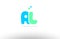 AAAAA alphabet letter blue green logo icon design