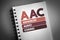 AAC - Advanced Audio Coding acronym on notepad, technology concept background