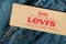 AACHEN, GERMANY OCTOBER, 2017: Close up of the LEVI`S label on a blue jeans. LEVI`S is a brand name of Levi Strauss and Co,