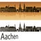Aachen skyline in orange