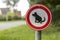 AADORP, NETHERLANDS - Sep 07, 2020: Dutch dog toilet traffic sign on the side of the road