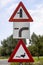 AADORP, NETHERLANDS - Sep 07, 2020: Dutch ducks traffic sign on the side of the road