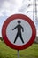 AADORP, NETHERLANDS - Sep 07, 2020: Dutch pedestrian traffic sign on the side of the road