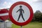 AADORP, NETHERLANDS - Sep 07, 2020: Dutch pedestrian traffic sign on the side of the road