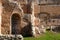 Aancient roman bricks walls at Villa Adriana