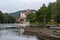 Aarburg Castle on a cliff above the river Aare, medieval heritage, Switzerland