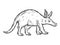Aardvark animal sketch engraving vector