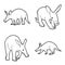 Aardvark Vector Illustration Hand Drawn Animal Cartoon Art