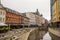 Aarhus, Denmark: Promenade along the river Aarhus A in the city center of the town of Aarhus