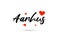 Aarhus handwritten city typography text with love heart