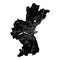 Aarhus Municipality, Denmark, Black and White high resolution vector map