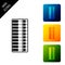 Abacus icon isolated. Traditional counting frame. Education sign. Mathematics school. Set icons colorful square buttons