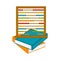 Abacus on a pile of books icon