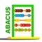 Abacus Toy Vector. Colorful Education Icon. School, Mathematics. Isolated Flat Cartoon Illustration