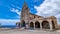 Abades - Exterior view on concrete church of abandoned leper village of Sanatorio de Abona, east coast of Tenerife Spain.