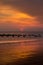 The Abana shipwreck at sunset in Lancashire, UK