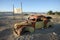 Abandon cars in the Namibian desert