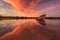 Abandon Old wreck on the shore , Borneo , Old fishing boat