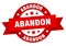 abandon round ribbon isolated label. abandon sign.