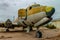 Abandoned airplane graveyard in Chandler, Arizona desert called the Gila River Memorial Airport