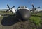 Abandoned airplanes close-up view