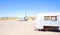 Abandoned airstream trailers in the desert