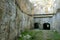 Abandoned ancient courtyard building with no people