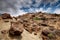 Abandoned area with toxic rocks from a mine in Cyprus